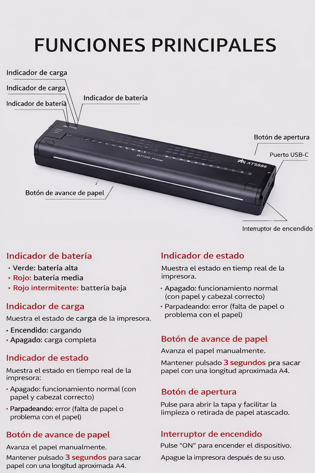 Termocopiadora ATS886 para plantillas de tatuajes - Imagen 4