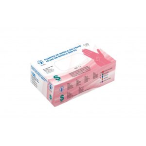 Guantes Rosa de Nitrilo Caja 100 uds Sin Polvo